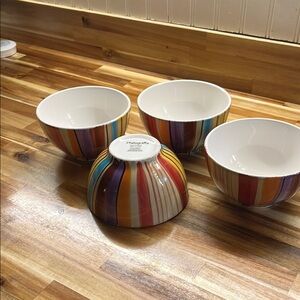 Pfaltzgraff Salad Cereal or Soup Colorful Bowls 4 Equador Pattern